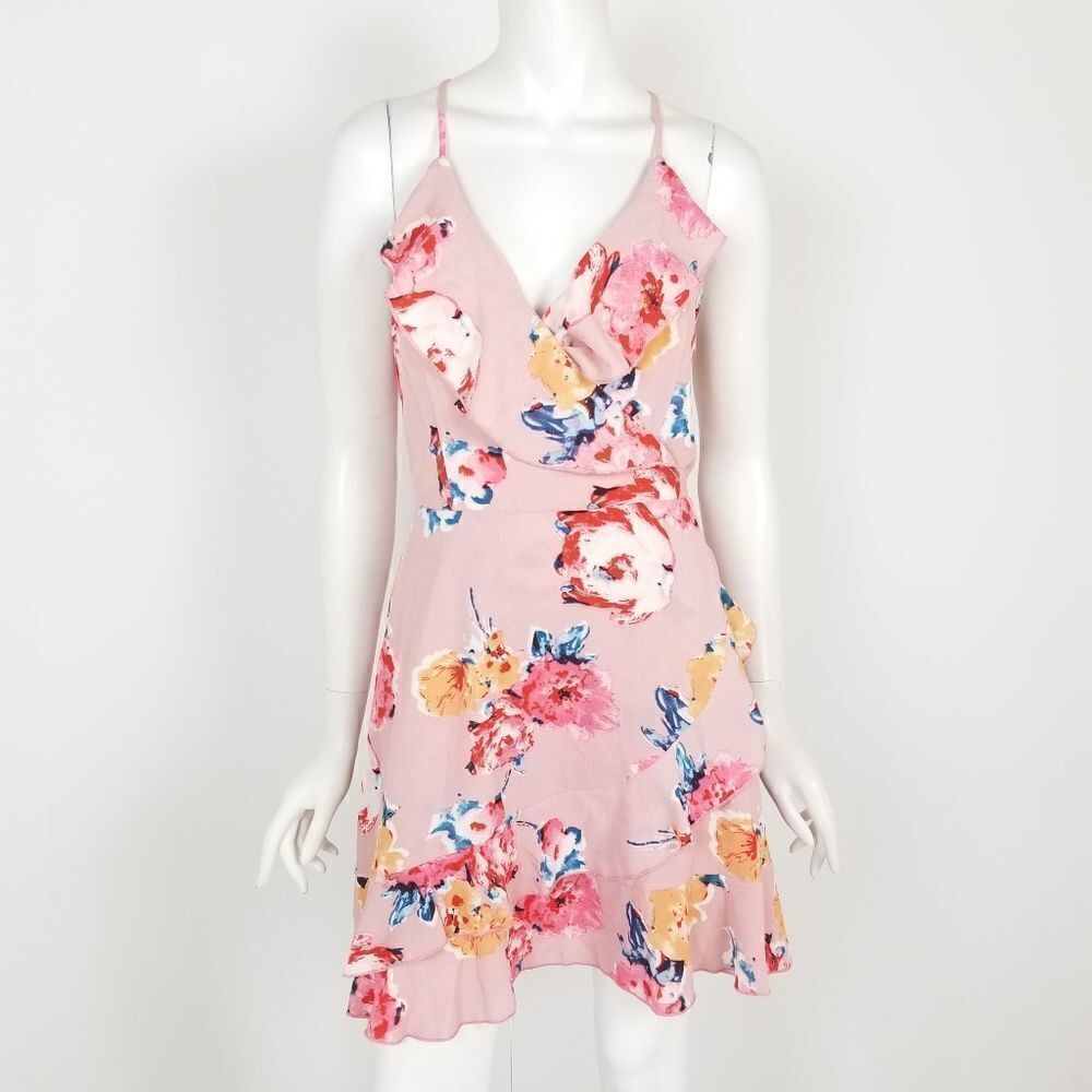 NWT Francesca's Miami Pink Floral Dress Small
